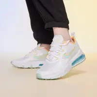 在飛比找Yahoo!奇摩拍賣優惠-NIKE AIR MAX 270 REACT 慢跑鞋 白黃綠