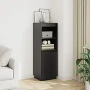 Highboard Black 37x34x110 cm Solid Wood Pine Dining Storage