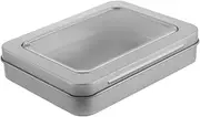 NAMOARLY Small Portable Metal Storage Box with Lid Rectangular Hinged Tin Box Metal Hinged Tin Box Container Mini Portable Tin Case
