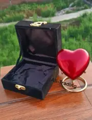 Red Keepsake Urn for Human Ashes Heart Cremation Urn with Stand & Box Small