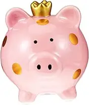 OATIPHO Cute Ceramic Pig Shape Money Bank for Boy Girl Lovely Coin Container for Home Decoration for Saving Coins and Great for Birthdays and Festivals Pink