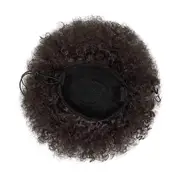 8 Inch Afro Wig Curly Ponytail Hairpiece Natural Puff Bun Hair Extension Black
