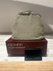 Glomesh 1970's With Orginal Box And Mirror. Cream Colour,outside Perfect