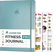 Clever Fox Fitness Journal PRO – Daily Workout Planner with Meal Planner & Habit Tracker – Gym Exercise Log Book for Women & Men – Fitness Planner Notebook – Lasts 6 Months, 7x10” - Aquamarine