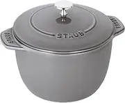 Staub La Cocotte de Gohan 40501-154 Gray Large 6.9 inches (20 cm) Rice Pot, Cast Iron, Enameled Pot, Induction Compatible, Japanese Authentic Product with Serial Number