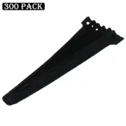 300pcs 9" Black Hook and Loop Self-Attaching Reusable Cable Tie Fastening Tape