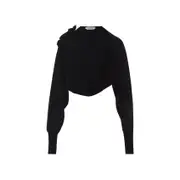 [Alberta Ferretti] Alberta Ferretti-Black Wool And Silk Cardigan-Donna 40 IT