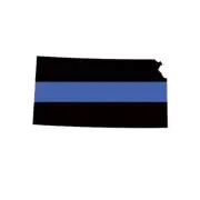 Kansas State Shaped The Thin Blue Line Sticker