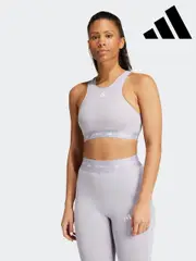 adidas Grey Techfit Power Impact Medium Support Sports Bra (K97193) | $88
