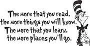 Removable Vinyl Black The More That You Read, The More Things You Will Know Inspirational Education Wall Decals Stickers Decor for Kids Bedroom Living Room Classroom Offices