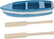 Realistic Resin Boat Model Paddles Micro Landscape Ornament Simulated Ocean Beach Scene Decorative Toy