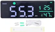 Sound Level Meter, Noise Detector and Decibel Tester with LED Display, 30‑130dBA Meter for Temperature and Humidity Monitoring