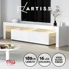 Artiss Entertainment Unit TV Cabinet LED RGB 189cm Storage Drawers White Elo