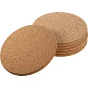 6 Pcs Round Absorbent Cork Coasters Wooden Cork Plant Coasters for Home,