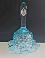 VINTAGE FENTON BLUE HOBNAIL GLASS BELL