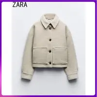 在飛比找蝦皮商城精選優惠-ZARA 新款短版夾克外套翻領長袖貼袋上衣 8372281
