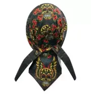 Tat Tatoo Skull Cap Hat Doo Rag Biker Bandana Terrycloth Sweatband