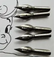 5 x RARE EVA EXTRA #322 SMALL DIP PEN NIBS+CALLIGRAPHY+DRAW+JOURNALS+MAGNA+