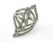 Adjustable Ring Antique Silver Plated brass (18.5mm 8.5US inner size ) 3356
