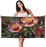 JHLMN Microfiber Sand Free Beach Towel Thin Quick Dry Super Absorbent Large Lightweight Towels Ultra Soft Bath Towels Spring Flower Compact Gym Towel for Adult Travel Camping Gift