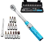 Torque Wrench Set 1/4" 2-24Nm Bike Torque Wrench Allen Key Tool Socket Spanner