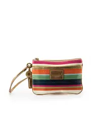 Vintage Striped Satin Wristlet Purse