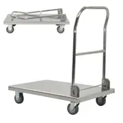 Stainless Steel Platform Trolley Wagon Cart Foldable Hand Truck 200kg Folding