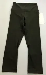 Lululemon Women Wunder Under HR Crop 21’’ *F LW6ATTS DKOV Dark Green Size 6
