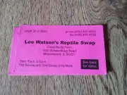 Vintage 2000 Lee Watson's Reptile Swap Business Card With Schedule Collectors B7