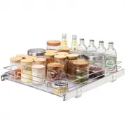 VEVOR 17"W x 21"D Pull Out Cabinet Organizer, Heavy Duty Slide Out Pantry Shelves, Chrome-Plated Steel Roll Out Drawers, Sliding Drawer Storage for Ho