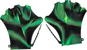 Kisangel Swimming Gloves Fluid Armlets Accessories Hand Paddles for Swimming Dive Plugs Grip Protector Arm Warmers Webbed Gloves Costume Pool Ladies Mittens Goggles Black
