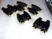 5 pack RCA Male to RCA Male M/M Dual Plug Coupler Audio Adapter Cable Connector