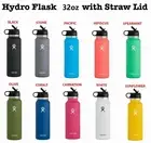 32oz/946ml Hydro Flask Water Bottle Stainless steel Wide Mouth W/Straw Lid