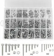 1080pcs Stainless Steel M2/M3/M4 Bolts Nuts Screws Hex Head Assorted Kit Set
