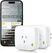 Energy AU (Matter) 2-Pack - Smart Plug, Control Lights/Appliances, Secure & Priv