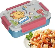 Lunch Box, Stainless Steel Food Storage Container, Cartoon Compartment Kids Lunchbox, Sturdy Food Containers for Children, Friends, Adults, School, and Picnic Use, Small/Medium