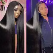 Bone Straight Human Hair Wigs 13x6 HD Transparent Lace Frontal Wigs Pre Plucked