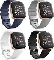 (3 Pack) T Tersely Band Strap for Fitbit Versa 2 / Fitbit Versa/Versa Lite, Soft TPU Replacement Silicone Sports Bands Fitness Sport Bracelet Straps for Fitbit Versa