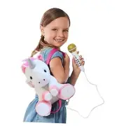 Plush Toy Karaoke Backpack with Microphone, Speaker, Songs & Sound Unicorn