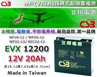 在飛比找Yahoo!奇摩拍賣優惠-☼ 台中電池達人 ►神戶CSB電池 (EVX-12200 1