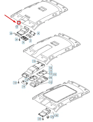 VOLKSWAGEN ARTEON 3H7 Roof Console Tray 5G0868837RM5 NEW GENUINE