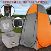 10L Outdoor Portable Toilet Bag 20L Shower Bag Camping Tent Pop Up Change Room O