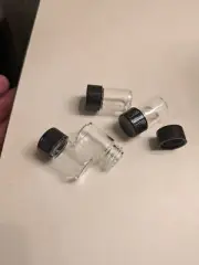 4 piec Lab Sample Vials 10ml Small Glass Bottle Mini Jar plastic screw top black