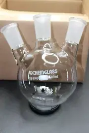 Round Bottom Flask 500mL Heavy Wall 3-Neck 24/40 CN - 24/40 SN's 20° CG-1524-05