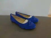 Stunning blue suede ballerina flats by high-end brand HUSH PUPPIES sz10 NEW!!!