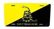 DON'T TREAD ON ME The Gadsden Flag METAL CAR NOVELTY LICENSE PLATE AUTO TAG