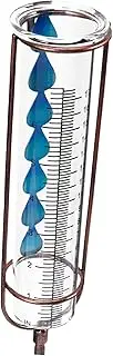 Outdoor Rain Gauge Metal Stake Garden Decorative Rain Gauge for Yard Rain Measuring Tool for Fence
