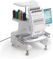 1000rpm Commercial Embroidery Machine, 12 Needles Single Head Computerized Embroidery Machine with 5 Million Needle Patterns, See Design Direction in Advance, 20 * 30cm Area, 15 Functions, for Shop