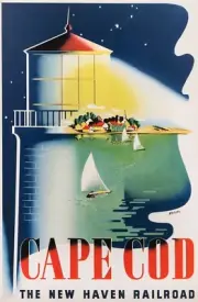 9431.Decoration poster of Cape Cod.Lighthouse.New Haven railroad.Home travel art