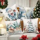Christmas Polyester Pillowcase Home Decorative Throw Pillowcase Cushion Cover